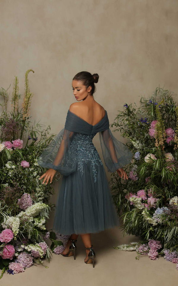 Smoke Blue Bridesmaid Dresses